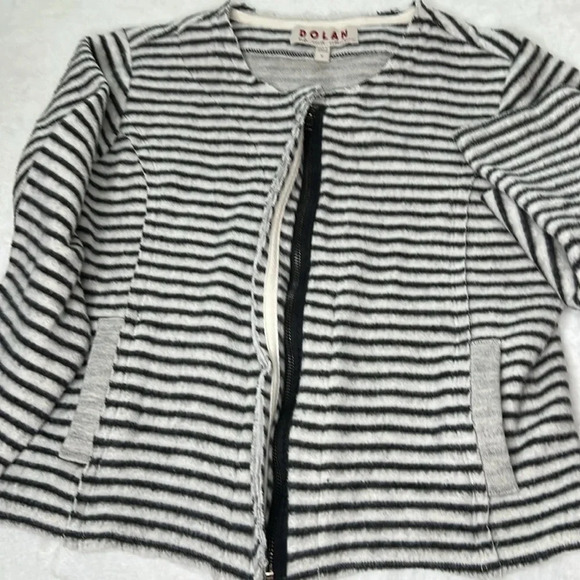 Dolan Anthropologie Left Coast Collection brushed fleece Striped Jacket Size M - Picture 7 of 10